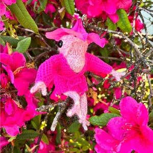 Hand knit froggy with crochet cardigan 🌷🐸